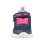 Skechers tépőzáras-gumifűzős sötétkék-pink mosógépben mosható lány gyerekcipő