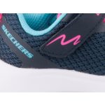 Skechers tépőzáras-gumifűzős sötétkék-pink mosógépben mosható lány gyerekcipő