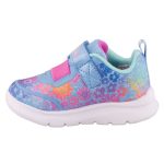 Skechers Comfy Flex tépőzáras kék-lila virágos lány gyerekcipő