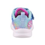 Skechers Comfy Flex tépőzáras kék-lila virágos lány gyerekcipő