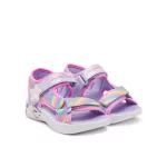 Skechers Dreamy unicorns lila-színes csillogós unikornisos tépőzáras ledes világítós textil kislány gyermekszandál (303107L-LVMT)