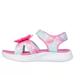 Skechers Butterfly brites pink-színes pillangós tépőzáras ledes világítós textil kislány gyermekszandál (303109L/PKMT)
