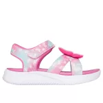 Skechers Butterfly brites pink-színes pillangós tépőzáras ledes világítós textil kislány gyermekszandál (303109L/PKMT)