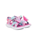 Skechers Butterfly brites pink-színes pillangós tépőzáras ledes világítós textil kislány gyermekszandál (303109L/PKMT)