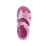 Skechers Butterfly brites pink-színes pillangós tépőzáras ledes világítós textil kislány gyermekszandál (303109N-PKMT)