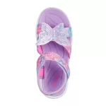 Skechers Butterfly brites lila-multi színes pillangós 1 tépőzáras ledes világítós szintetikus-textil kislány gyermekszandál (303109L/LVMT)