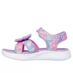 Skechers Butterfly brites lila-multi színes pillangós 1 tépőzáras ledes világítós szintetikus-textil kislány gyermekszandál (303109L/LVMT)