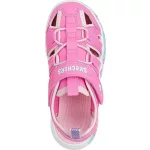 Skechers Cute crew pink unikornisos tépőzáras-gumifűzős mosógépben mosható zárt orrú textil kislány gyermekszandál (303162N-PKLP)