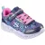Skechers S Lights Heart lights- Boogie love sötétkék-színes szívecskés tépőzáras-gumifűzős ledes világítós textil kislány gyerekcipő (303257L-NVMT)