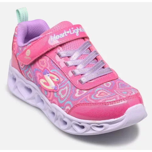 Skechers S Lights Heart lights- Boogie love pink szivecskés tépőzáras-gumifűzős ledes világítós textil kislány gyerekcipő (303257L-HPMT)