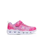 Skechers S Lights Heart lights- Boogie love pink szivecskés tépőzáras-gumifűzős ledes világítós textil kislány gyerekcipő (303257L-HPMT)