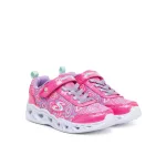 Skechers S Lights Heart lights- Boogie love pink szivecskés tépőzáras-gumifűzős ledes világítós textil kislány gyerekcipő (303257L-HPMT)