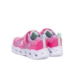 Skechers S Lights Heart lights- Boogie love pink szivecskés tépőzáras-gumifűzős ledes világítós textil kislány gyerekcipő (303257L-HPMT)