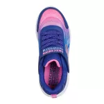 Skechers Bounder-Hydra cool sötétkék-lila-rózsaszín csillámos tépőzáras-gumifűzős vízálló textil kislány gyerekcipő (303452L-NVMT)