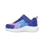 Skechers Bounder-Hydra cool sötétkék-lila-rózsaszín csillámos tépőzáras-gumifűzős vízálló textil kislány gyerekcipő (303452N-NVMT)