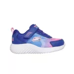 Skechers Bounder-Hydra cool sötétkék-lila-rózsaszín csillámos tépőzáras-gumifűzős vízálló textil kislány gyerekcipő (303452N-NVMT)