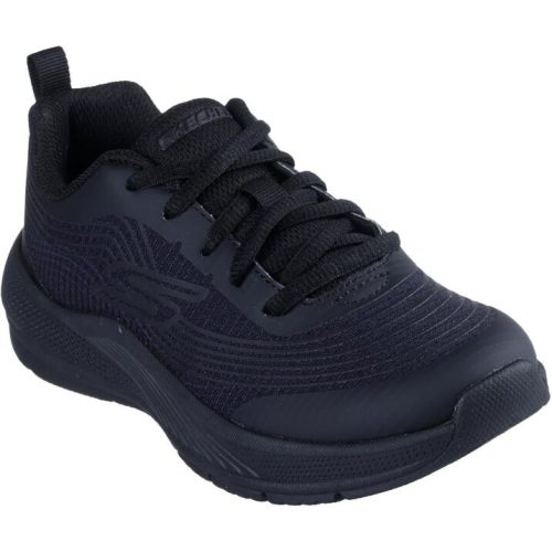 Skechers Microspec Advance fekete fűzős mosógépben mosható textil gyermek cipő