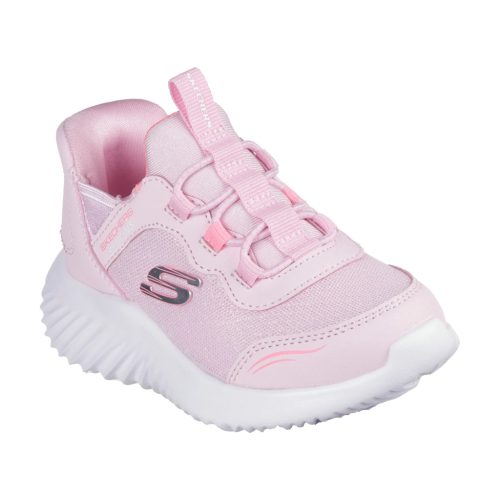 Skechers babarózsaszín gumifűzős mosógépben mosható kislány cipő