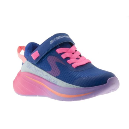 Skechers sötétkék-pink tépőzáras-gumifűzős mosógépben mosható kislány cipő