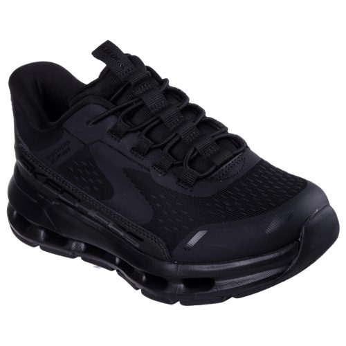Skechers Glide-Step fekete gumifűzős textil cipő