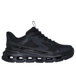 Skechers Glide-Step fekete gumifűzős textil cipő