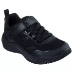Skechers Microspec Advance fekete tépőzáras-gumifűzős mosógépben mosható textil gyermek cipő