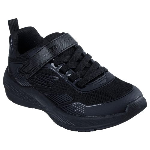 Skechers Microspec Advance fekete tépőzáras-gumifűzős mosógépben mosható textil gyermek cipő