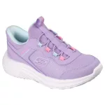 Skechers Bounder Pro levendula lila slip-in memóriahabos gumifűzős mosógépben mosható textil kislány gyerekcipő (303690L-LAV)