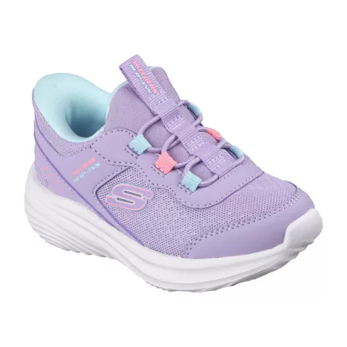 Skechers Bounder pro-Step one levendula lila gumifűzős mosógépben mosható textil kislány gyerekcipő (303690N-LAV)