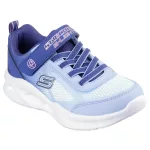 Skechers S Lights Sola glow-Ombre deluxe sötétkék-világoskék tépőzáras-gumifűzős ledes világítós textil kislány gyerekcipő (303714l-NVLB)