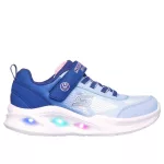 Skechers S Lights Sola glow-Ombre deluxe sötétkék-világoskék tépőzáras-gumifűzős ledes világítós textil kislány gyerekcipő (303714l-NVLB)