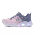 Skechers S Lights Sola glow-Ombre deluxe rózsaszín-szürke tépőzáras-gumifűzős ledes világítós textil kislány gyerekcipő (303714N-GYLP)