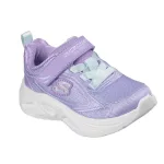 Skechers S Lights Sola glow lila-kék tépőzáras-gumifűzős ledes világítós textil kislány gyerekcipő (303729N-LVAQ)