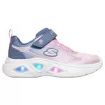 Skechers S Lights Sola glow 2.0 rózsaszín-szürke tépőzáras-gumifűzős ledes világítós textil kislány gyerekcipő (303729L-GYLP)