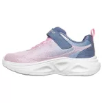 Skechers S Lights Sola glow 2.0 rózsaszín-szürke tépőzáras-gumifűzős ledes világítós textil kislány gyerekcipő (303729L-GYLP)