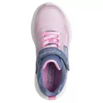 Skechers S Lights Sola glow 2.0 rózsaszín-szürke tépőzáras-gumifűzős ledes világítós textil kislány gyerekcipő (303729L-GYLP)