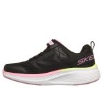 Skechers Go Run Elevante 2.0 fekete-sárga-rózsaszín tépőzáras-gumifűzős kislány cipő 