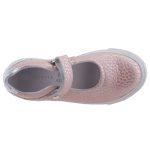 SIESTA-RICHTER ezürst/rózsaszín tépős lányka bőr balerina cipő