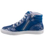 Siesta-Richter sötétkék-ezüst PATENTOS fűzős-cipzáras magasszárú bőr lány cipő