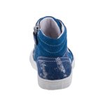 Siesta-Richter sötétkék-ezüst PATENTOS fűzős-cipzáras magasszárú bőr lány cipő