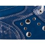 Siesta-Richter sötétkék-ezüst PATENTOS fűzős-cipzáras magasszárú bőr lány cipő