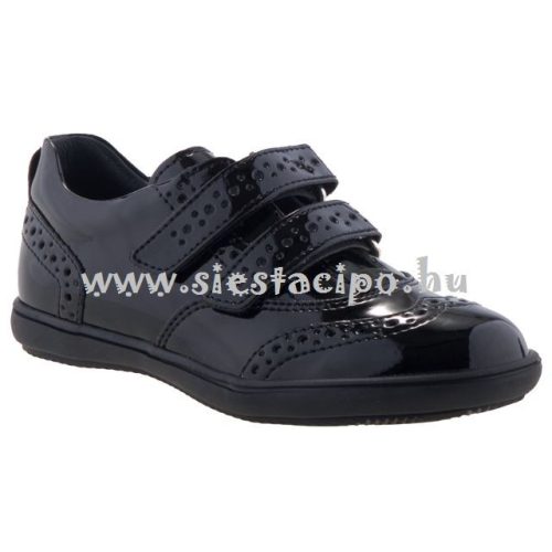SIESTA-RICHTER 2 tépős fekete LAKK alkalmi cipő
