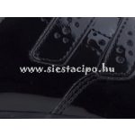SIESTA-RICHTER 2 tépős fekete LAKK alkalmi cipő