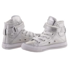 CONVERSE CHUCK TAYLOR ALL STAR BREA ezüst magasszárú fűzős/tépős cipő   CONVERSE CHUCK TAYLOR ALL STAR BREA ezüst magasszárú fűzős/tépős cipő