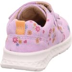 Superfit Breeze halvány lila színes virágos 2 tépőzáras nubuk bőr kislány gyerekcipő