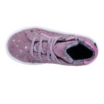 Siesta-Richter púder rózsaszín csillagos fűzős-cipzáras vízálló (sympatex) filc béléses velúr bőr kislány cipő