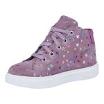 Siesta-Richter púder rózsaszín csillagos fűzős-cipzáras vízálló (sympatex) filc béléses velúr bőr kislány cipő