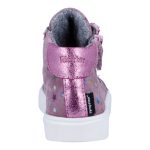 Siesta-Richter púder rózsaszín csillagos fűzős-cipzáras vízálló (sympatex) filc béléses velúr bőr kislány cipő