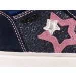 SIESTA-RICHTER tépős/gumifűzős sötétkék csillogó /mályva CSILLAGOS Richtex (vízálló) téli cipő