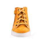 SIESTA-RICHTER fűzős/cipzáras sötét arany CSILLAGOS velúrbőr cipő